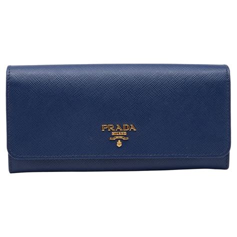 prada saffiano blue wallet